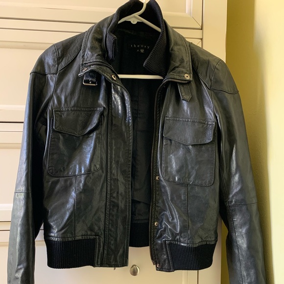 Theory leather jacket size P - Picture 1 of 9